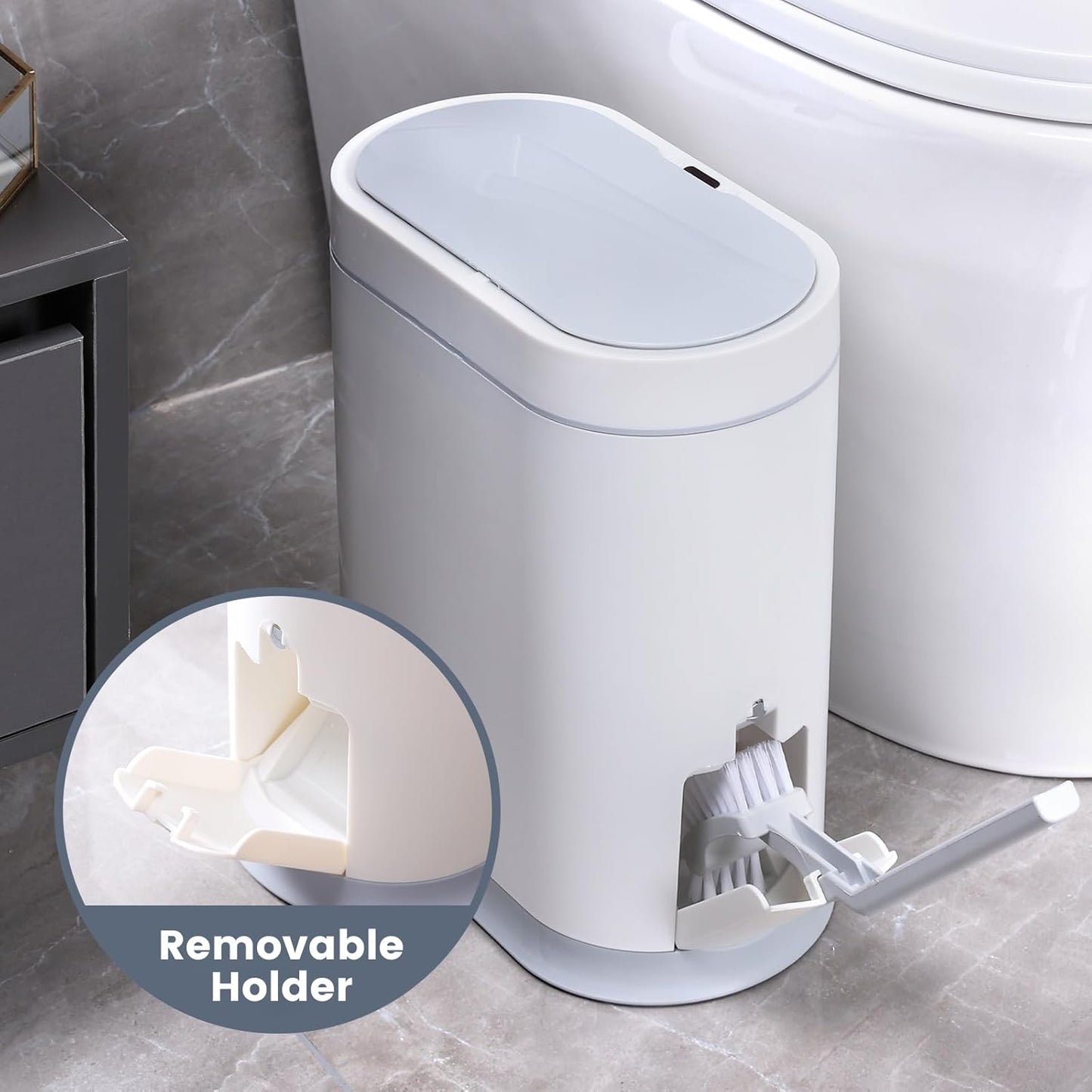 🚮 Smart Bathroom Trash Can with Toilet Brush