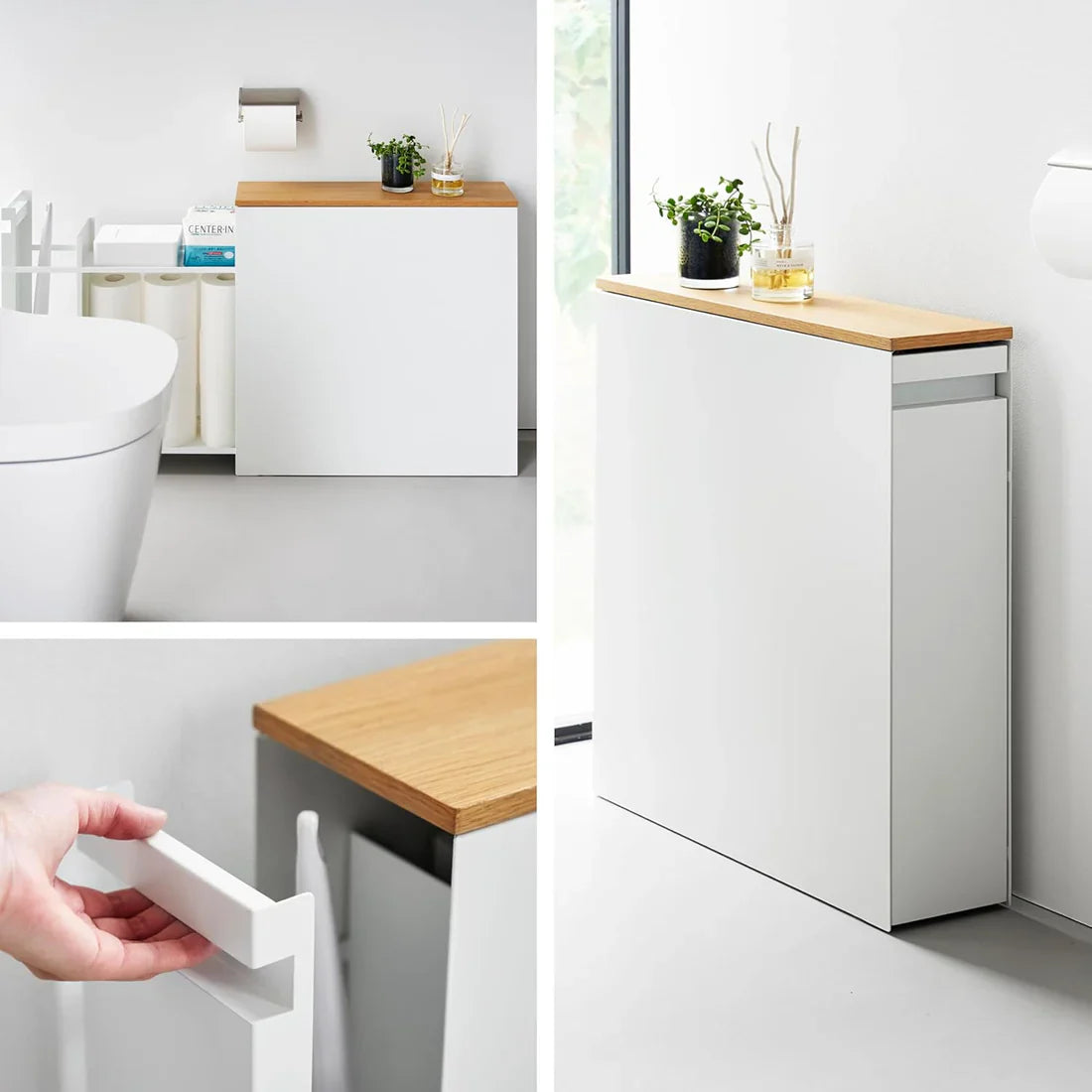 🚽 Pull‑Out Bathroom Storage Cabinet – Slim, Sturdy, Hides 12 Rolls