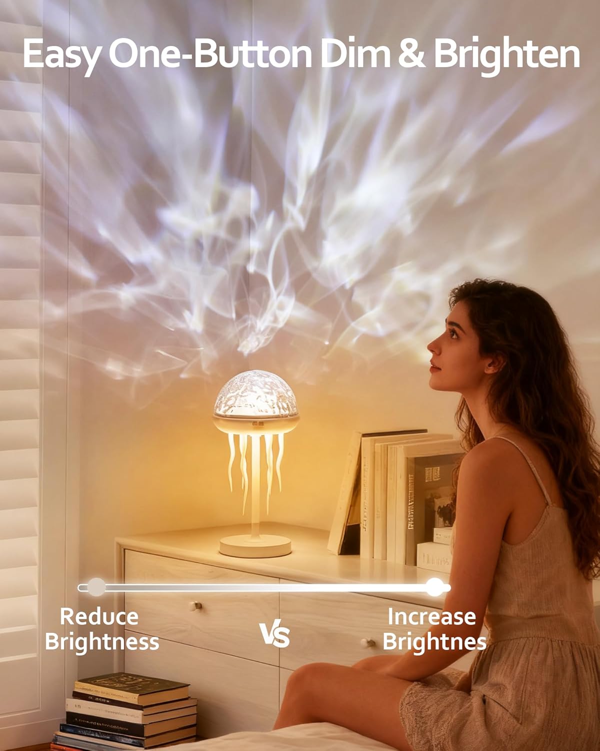 2 in1 Jellyfish Galaxy Light Projector, 6 Colors Ocean Wave & Star Night Lamp with Remote Control, Mood Light for Bedroom, Party, Gaming Room, Gift for Kids & Adults