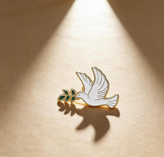 Dove Enamel Pin Holy Spirit Bird Brooch Christian Gift Peace Symbol Jewelry Minimalist Dove Pin