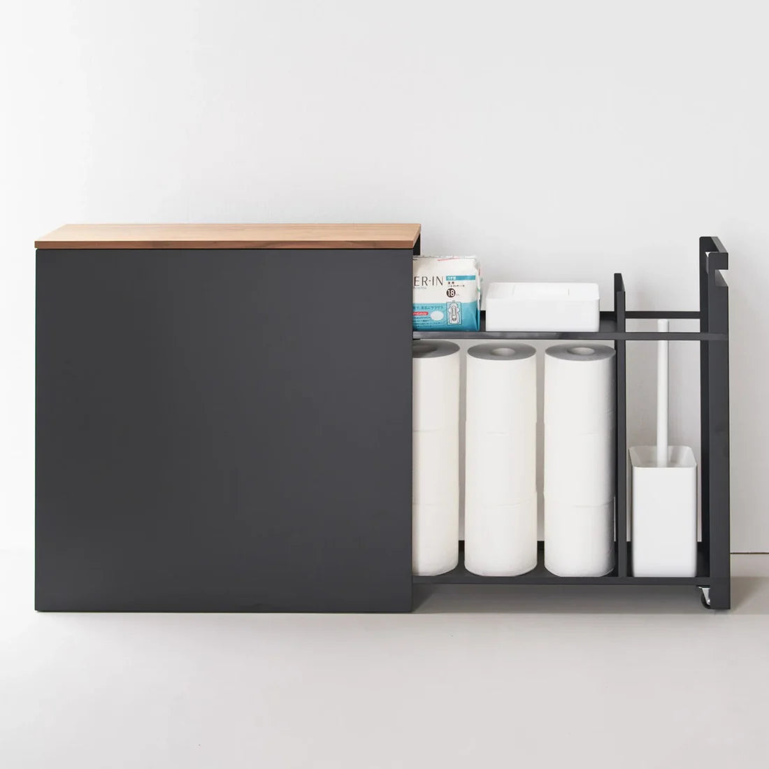 🚽 Pull‑Out Bathroom Storage Cabinet – Slim, Sturdy, Hides 12 Rolls